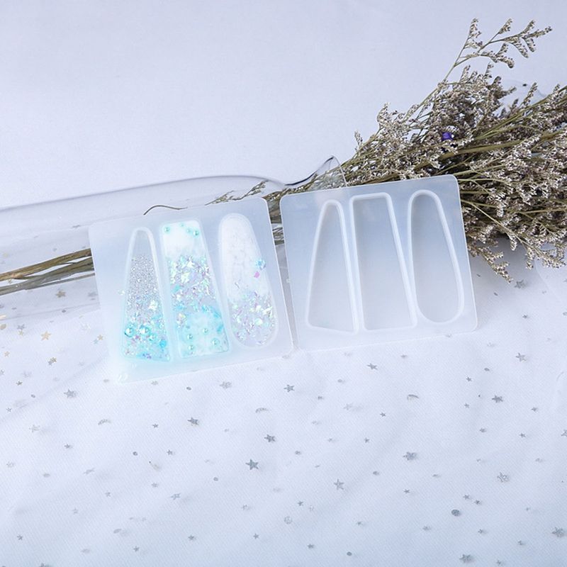 3Pcs Hair Clip Epoxy Resin Molds DIY Pendant-Transparent