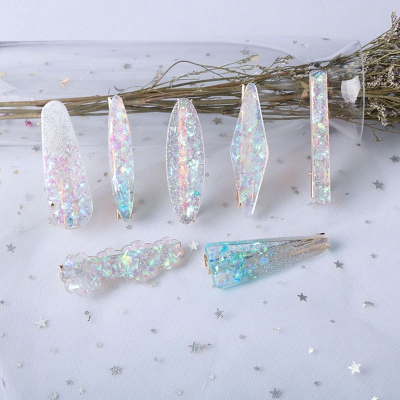 3Pcs Hair Clip Epoxy Resin Molds DIY Pendant-Transparent