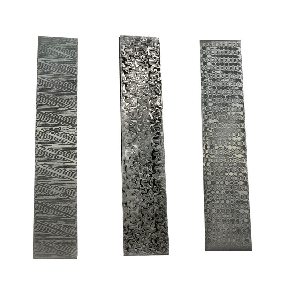 Damascus Steel Billet Patterned Steel Cutter Making Bar Embryo Forging Materials Quenched Smoothed for Home Cutter DIY Multipurpose Material