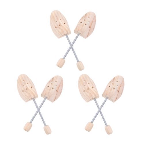 6Pcs/Set Mens Womens Cedar Wood Coil Spring Travel Shoe Trees Wooden Stretcher