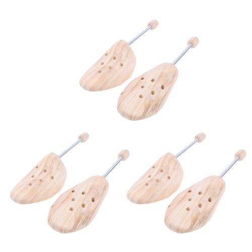 6Pcs/Set Mens Womens Cedar Wood Coil Spring Travel Shoe Trees Wooden Stretcher