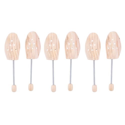 6Pcs/Set Mens Womens Cedar Wood Coil Spring Travel Shoe Trees Wooden Stretcher