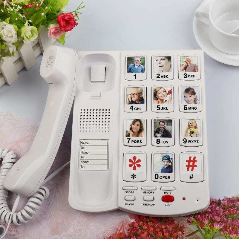 CHEETACT-258 Elderly Telephone Big Button Landline Big Ringtone Landline Phone Special Fixed Landline for the Elderly