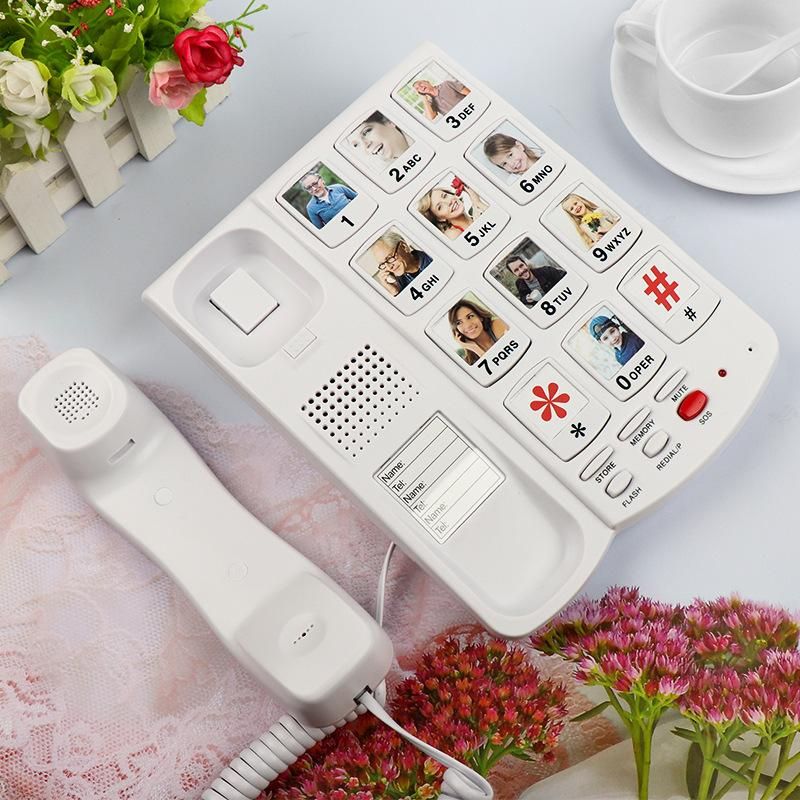 CHEETACT-258 Elderly Telephone Big Button Landline Big Ringtone Landline Phone Special Fixed Landline for the Elderly