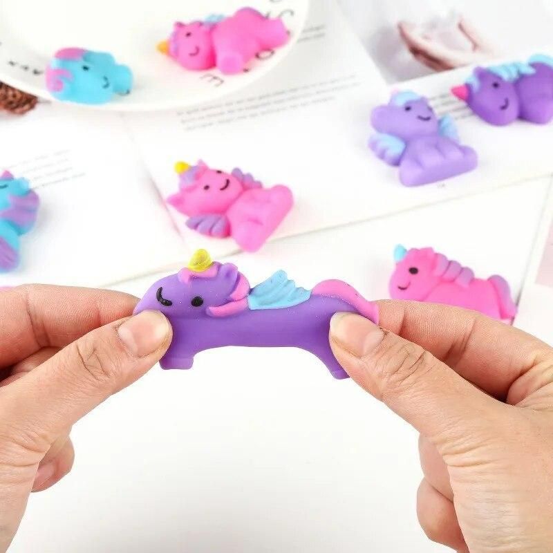 3 Pcs 2023 New Hot Unicorn Squeeze Decompression Toys Creative Colorful Soft Pony Animal Squeeze Vent Toys Children's Gifts