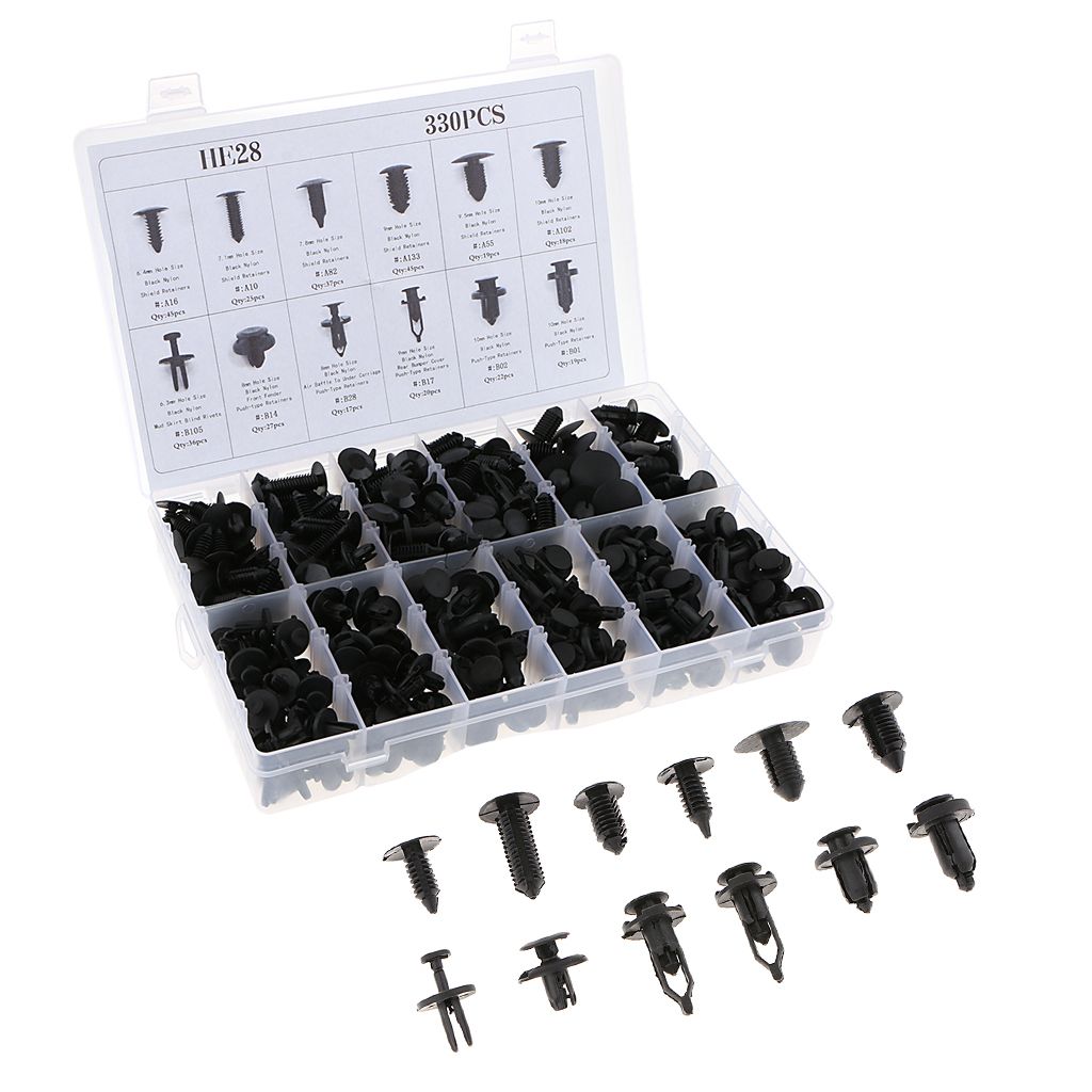 330PCS Push Pin Rivet Retainer Trim Moulding Clips For Toyota Honda