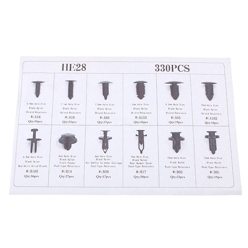 330PCS Push Pin Rivet Retainer Trim Moulding Clips For Toyota Honda