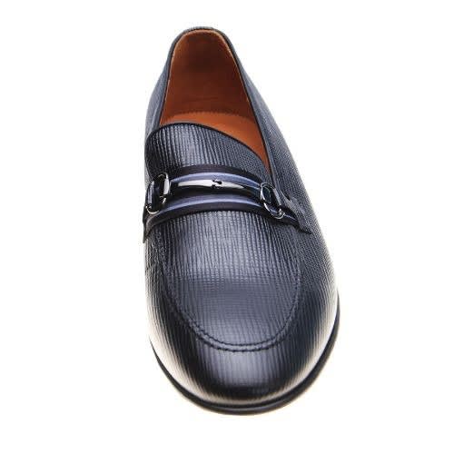 Men's Stamped Leather Skin Shoe - Black