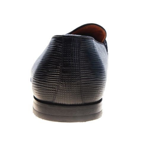 Men's Stamped Leather Skin Shoe - Black