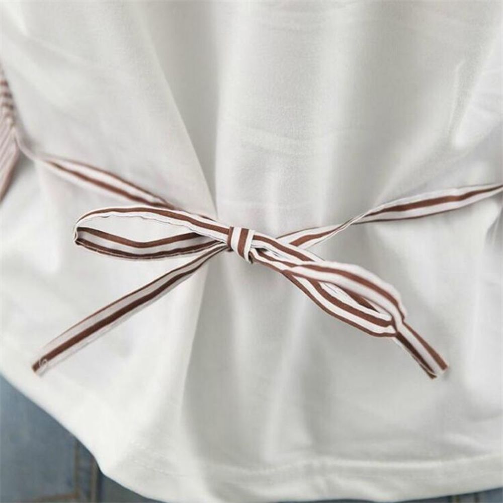 Unisex Apron With Pockets Cartoon Cute Bear Stripe Printed