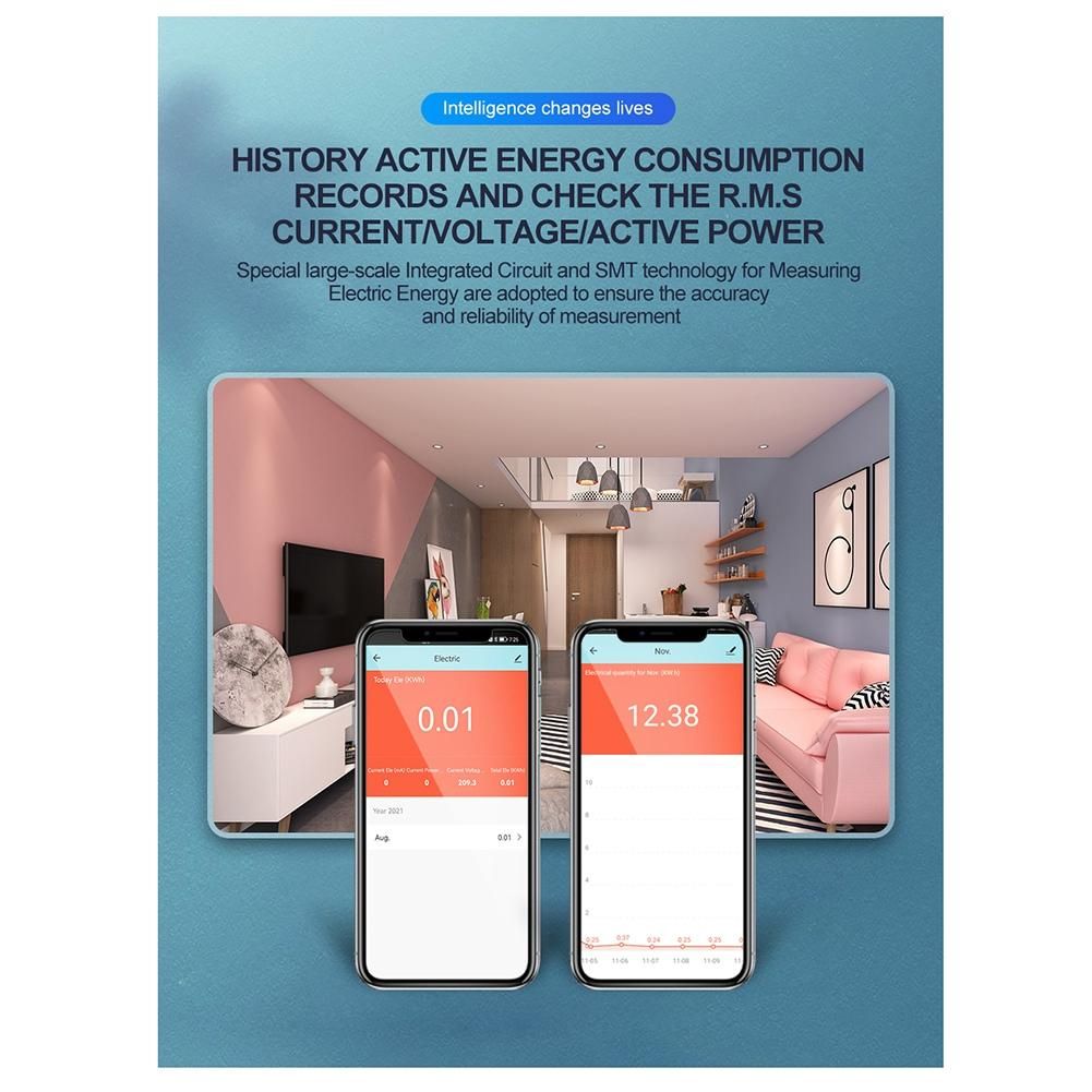 2 Phase 3 Wires 110V+110V 100A Din Rail 18mm Tuya WIFI Smart Energy Meter Power Consumption Monitor KWh Meter Wattmeter