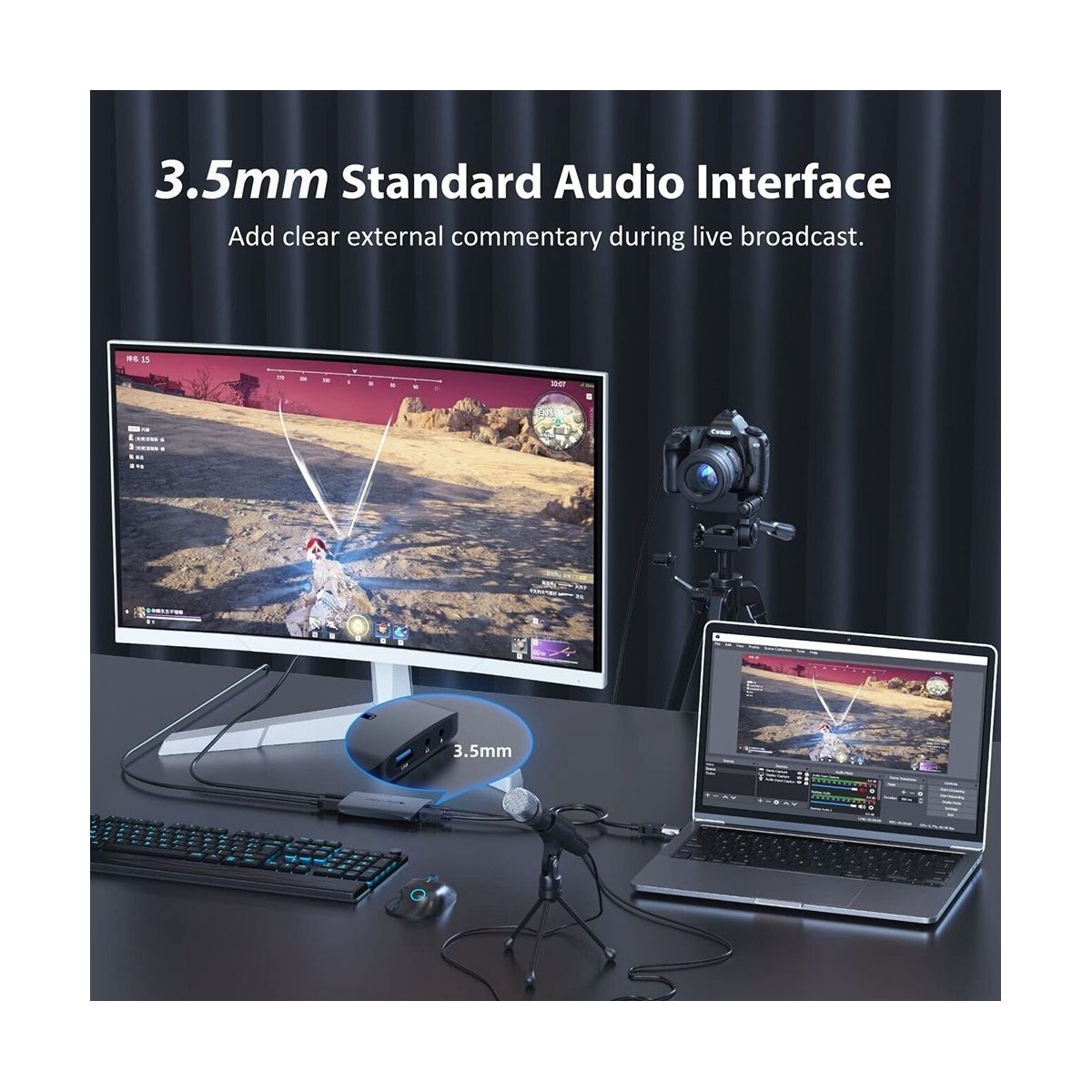 Audio Video Capture Card 1080P 4K 60HZ with Loop Out Capture Card