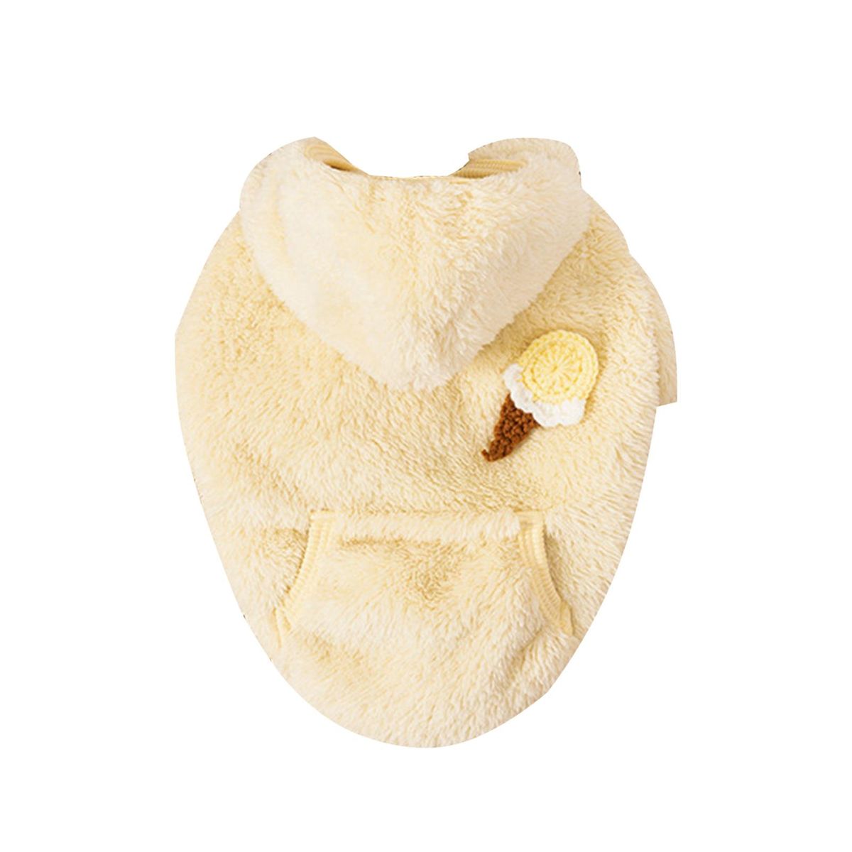 Dog Jacket Cartoon Ice Cream Decor Pet Dog Jacket Clothes Light Yellow