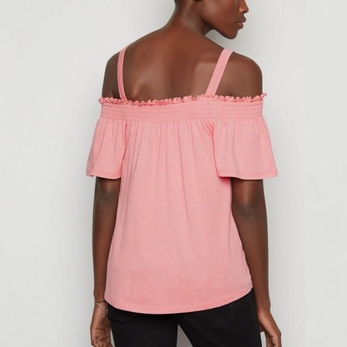 Bardot Thick Strap Neckline Pink Maternity Top