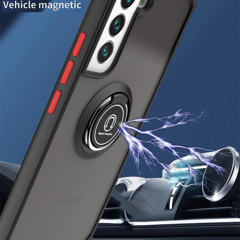 Luxury camera Len protection case coque for Samsung S22 S21 S10 S9 S8 Plus S20 fe A32 A52 A72 A71 note 20 plus ring holder cover