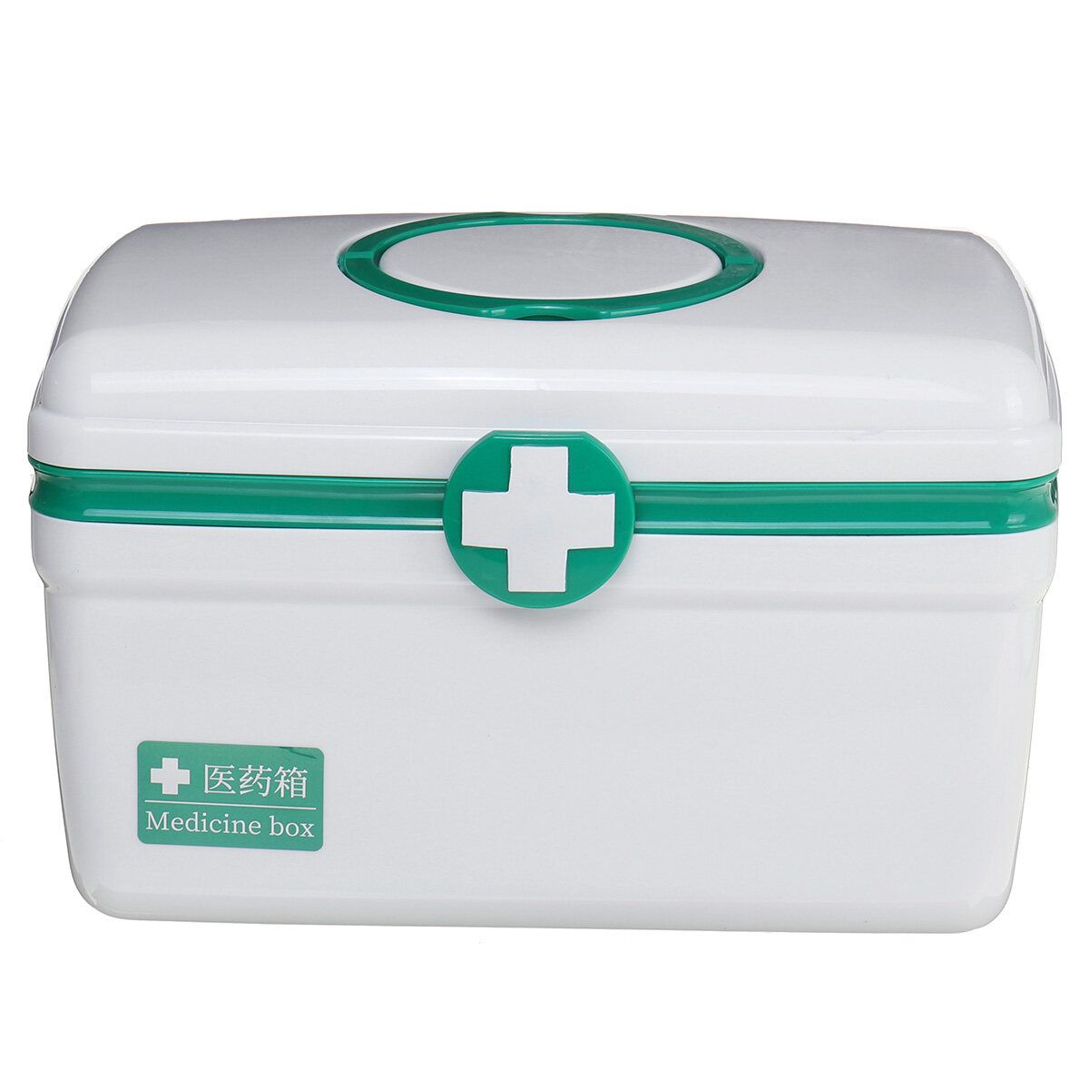 Medicine Box Family Cases Plastic L Storage Box Large Green