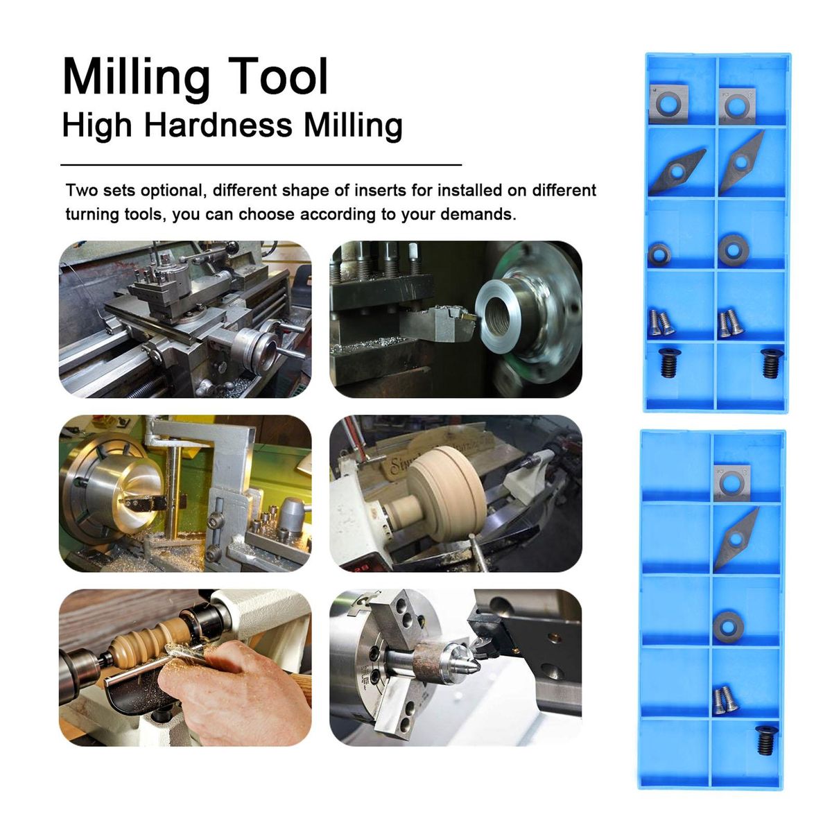 High Hardness Milling Tool Carbide Insert High Efficiency Accessory Quick Cutting Blades Set with Storge Box