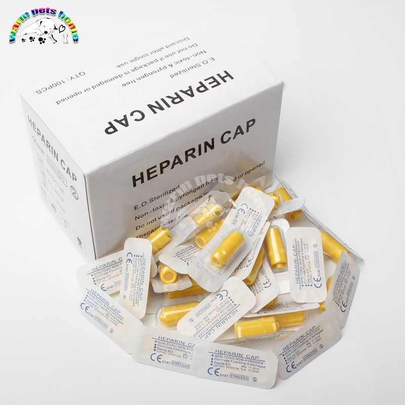 Pet 100pcs IV For Heparin Caps Cannula Animals Heparin Cap