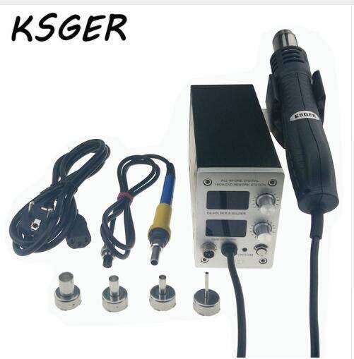KSGER OLED T12 Temperature 2 IN 1 ALL IN ONE Dryer Digital High-Eng Rework Station Iron Handle