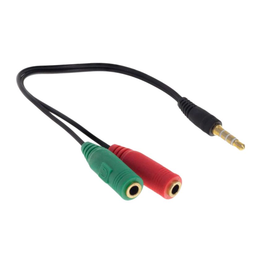 Black PVC Microphone Y-Shaped Splitter Connector 8 