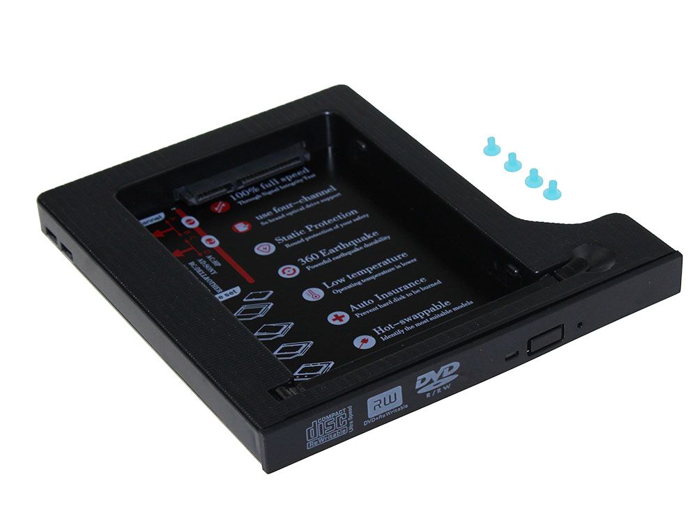 Hard Drive 1TB 2nd HDD Caddy 9.5mm SATA 3.0  SSD Hard Flash Drive Enclosure Case For Notebook CD ROM Optibay
