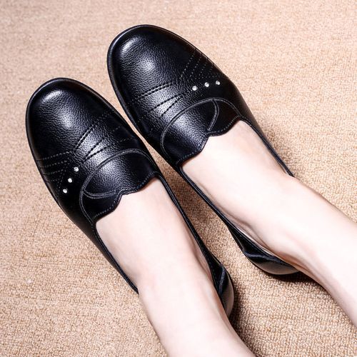 Ladies Berniso Casual Flat Shoes Office Shoes-Black