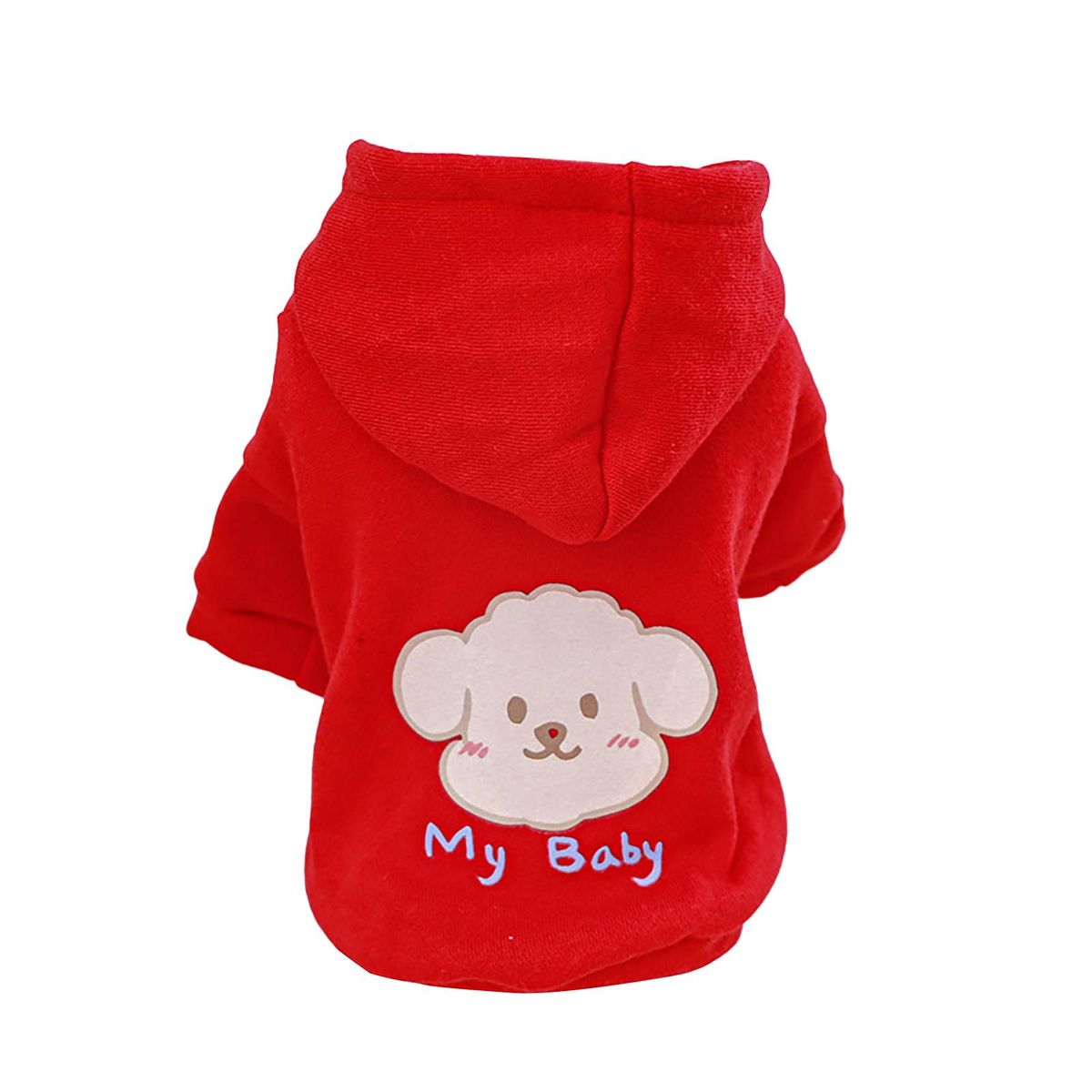 Puppy Hoodie Winter Dog Two-legged Sweatshirt Red
