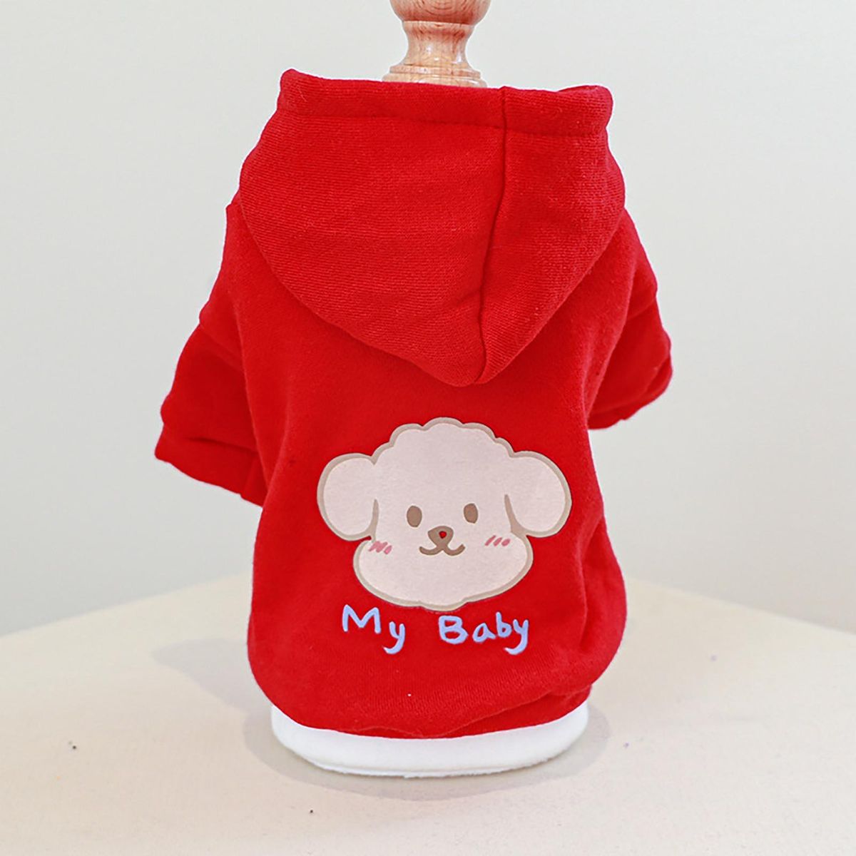 Puppy Hoodie Winter Dog Two-legged Sweatshirt Red