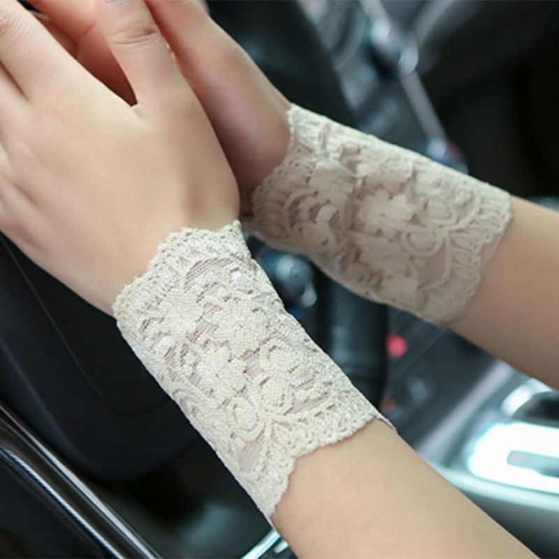 Zebery 2pcs 8cm Lace Wrist Cover Breathable Bracer