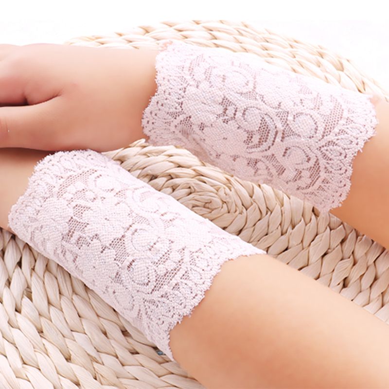 Zebery 2pcs 8cm Lace Wrist Cover Breathable Bracer
