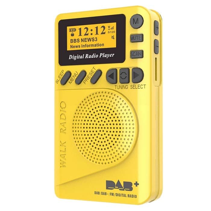 Mini Pocket DAB Digital Radio FM Receiver RDS With LED Display Portable MP3 Player Support TF Card Sleep Time Set