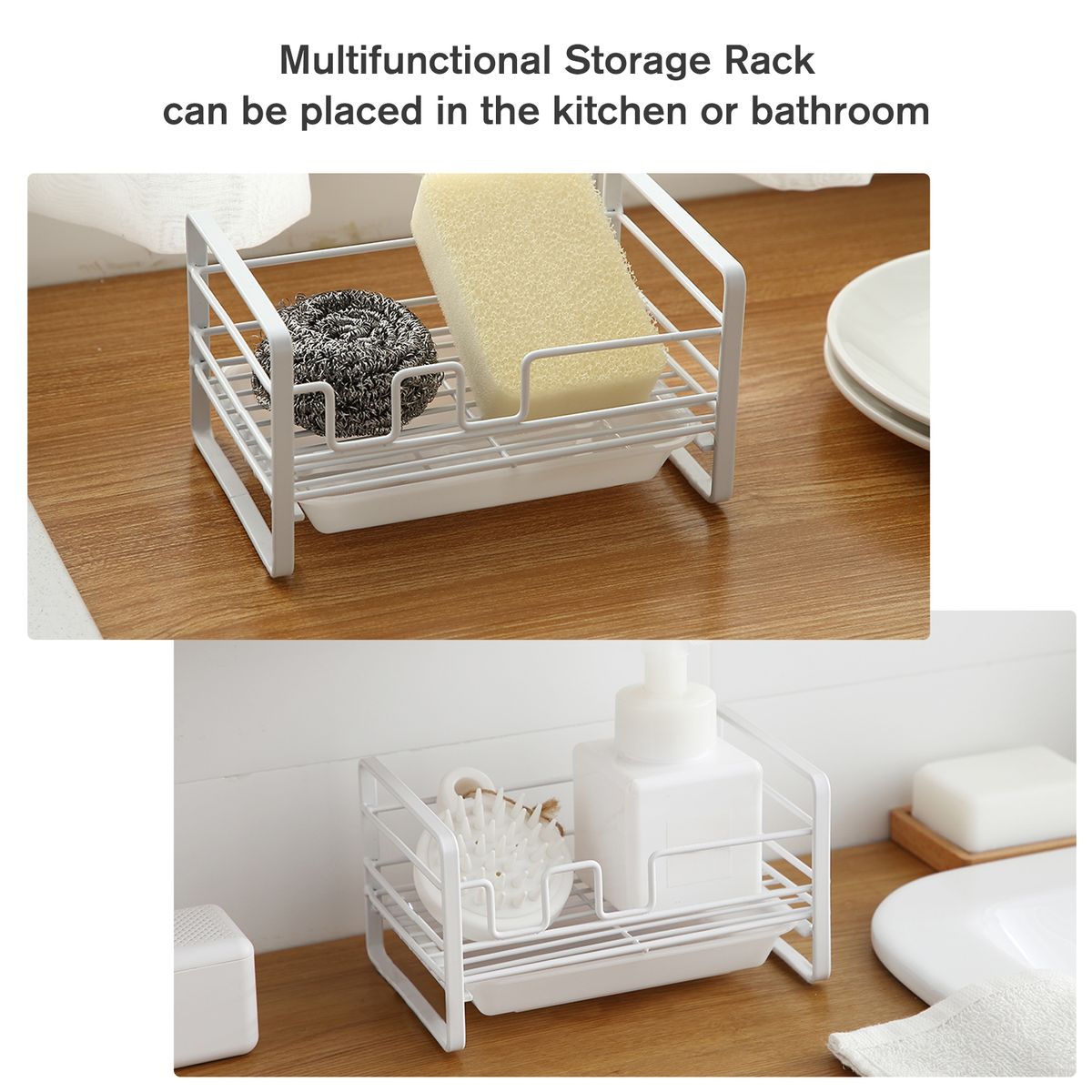 Sponge Soap Brush Holder Kitchen Soap Caddy Countertop