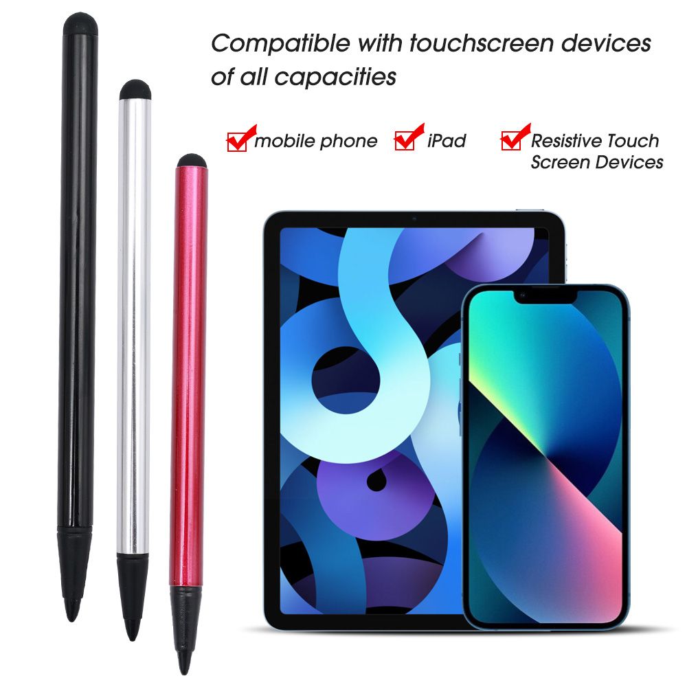 (Black 3PCS)3PCS Portable 2 In 1 Universal Phone Tablet Touchscreen Pens Capacitive Stylus Pencil For Iphone Ipad Samsung Tablet Laptop Pen MAA