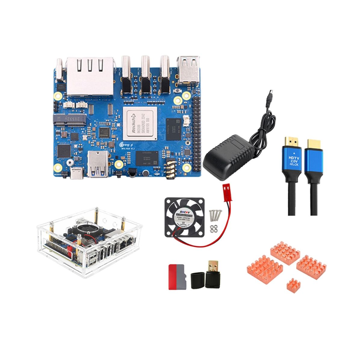For Orange Pi 5 Plus 16G RK3588 2.5G Supports 8K Video 2.5G Supports WiFi6 BT Module Set EU Plug