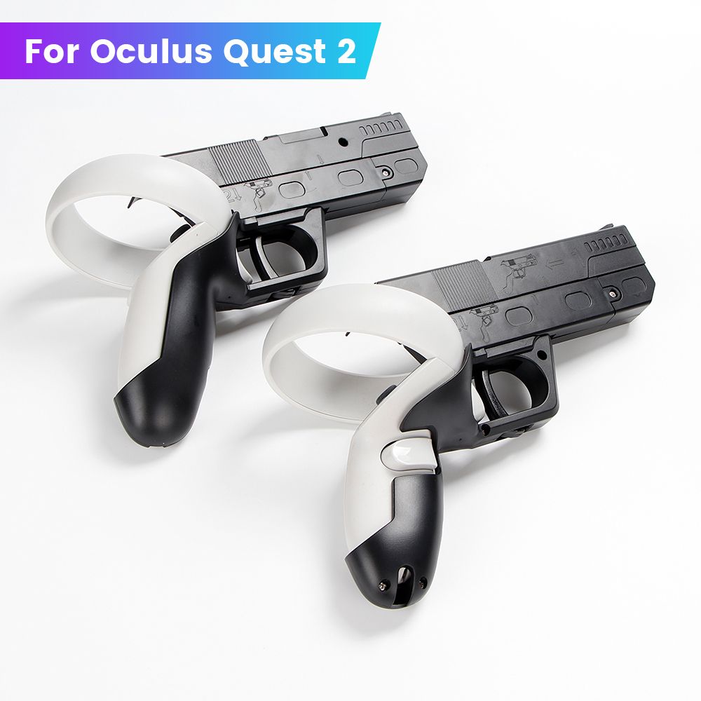 VR Games  For Oculus Quest 2 Toch Controller Gun Handle Grip Enhanced FPS Shooter Gaming Experience VR Accessories 1 For Quest 2