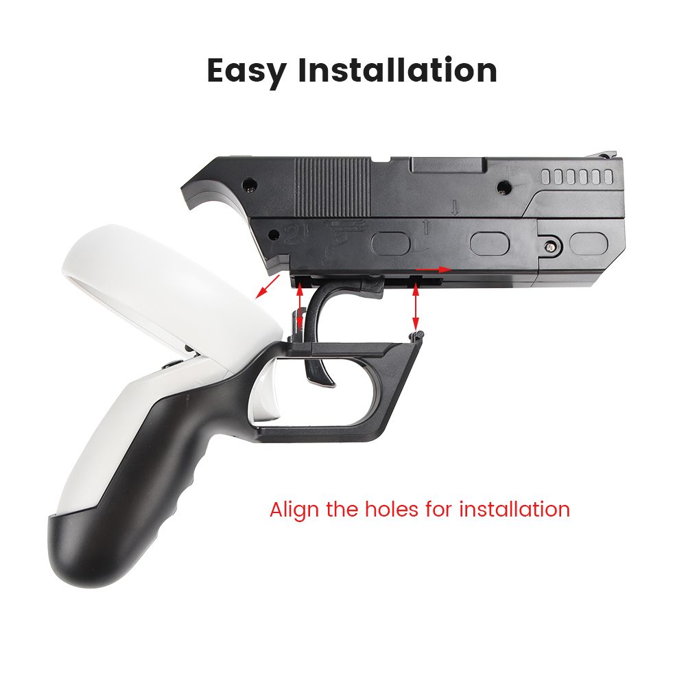 VR Games  For Oculus Quest 2 Toch Controller Gun Handle Grip Enhanced FPS Shooter Gaming Experience VR Accessories 1 For Quest 2