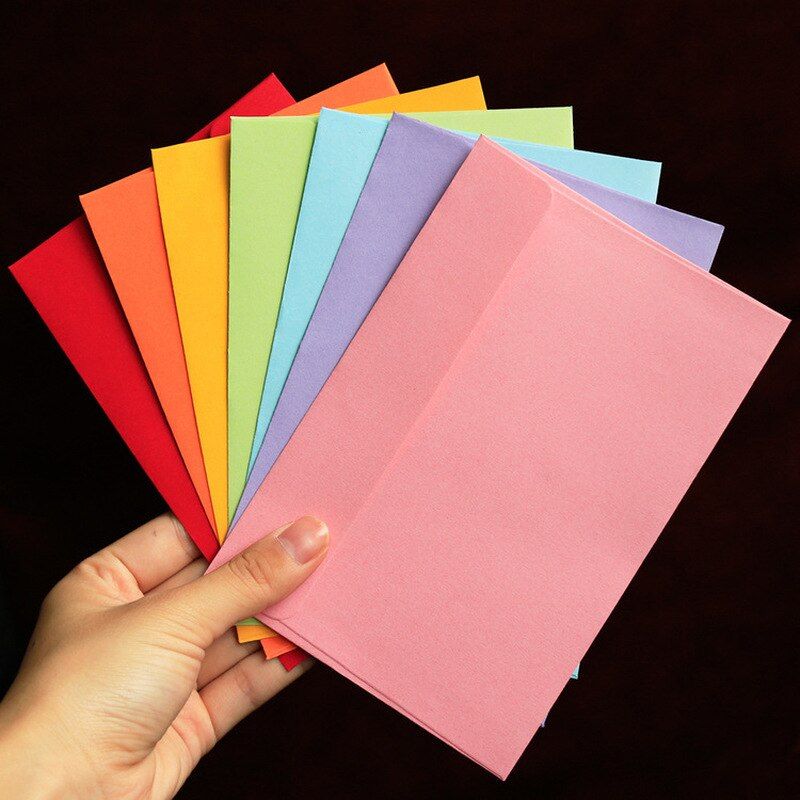 10Pcs Pack Kraft Black Paper Envelope Message Card Letter
