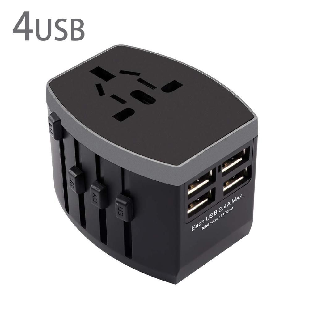 International Universal Travel Adapter All-in-one With Type C 3 USB