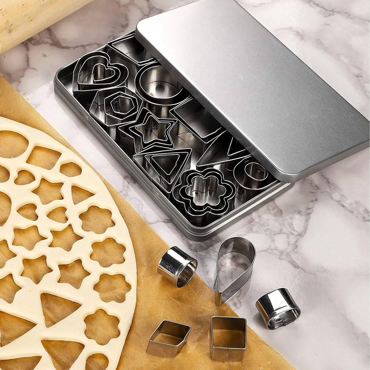 Cookie  30 of Flower Heart Star Geometric Shapes -For Out Pastry Dough Pie & Fruit Fondant