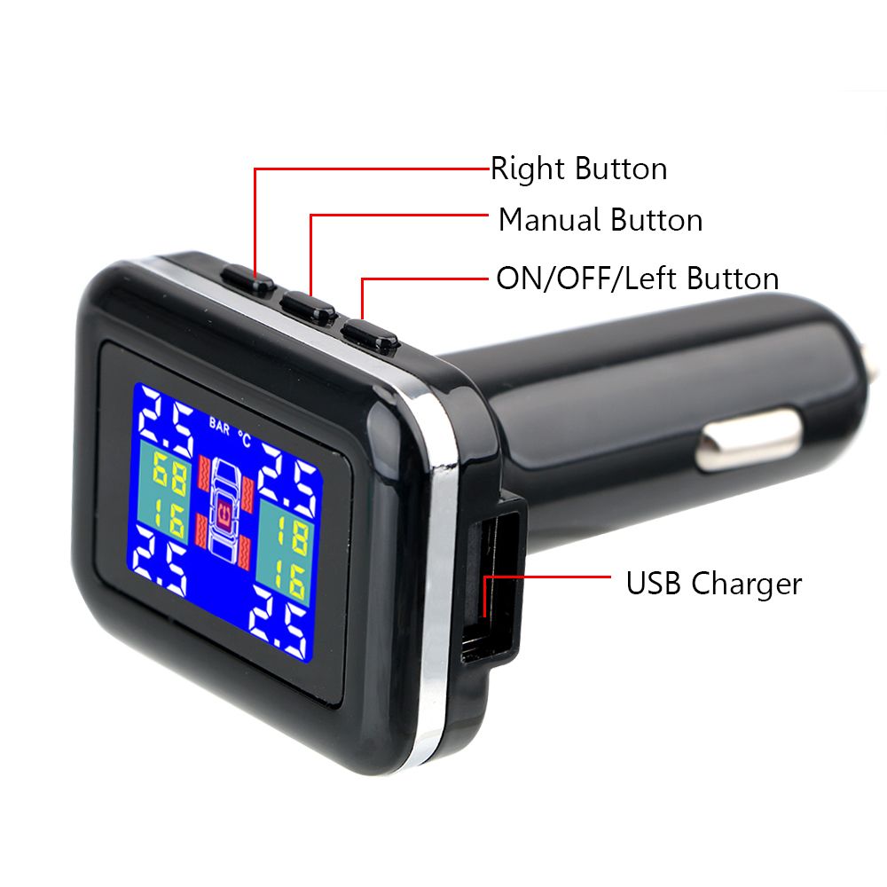 Tpms Car Tire Pressure Alarm Monitor System Lcd Display 4