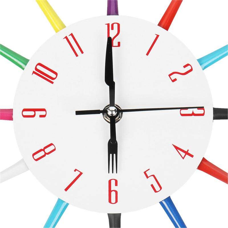 Wall Clock Diy Digital Home Decoration Living Room A Knif And Fork Quartz The Latest Version Multi Color