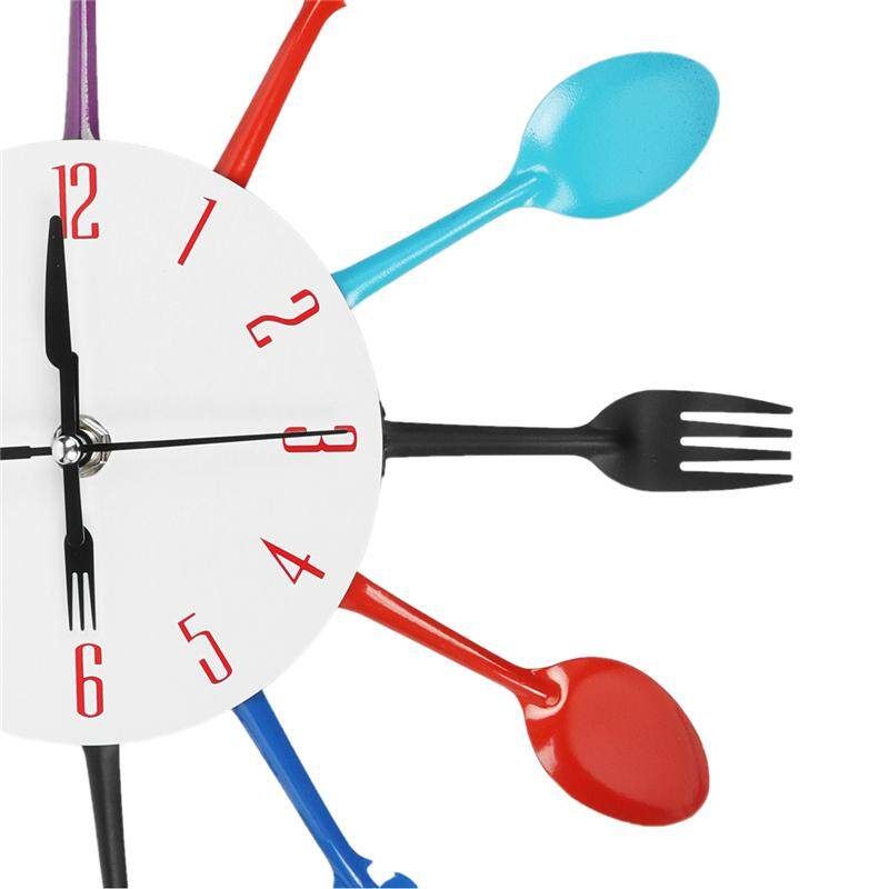 Wall Clock Diy Digital Home Decoration Living Room A Knif And Fork Quartz The Latest Version Multi Color