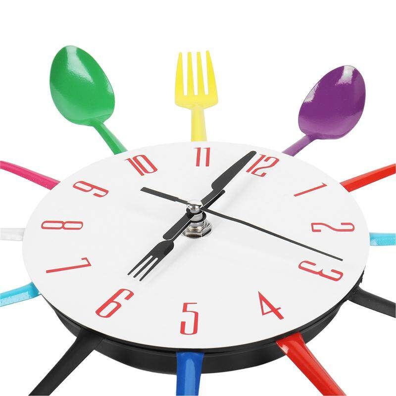 Wall Clock Diy Digital Home Decoration Living Room A Knif And Fork Quartz The Latest Version Multi Color
