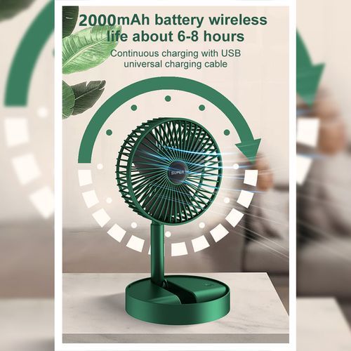 Rechargeable USB Retractable Folding Countertop Fan