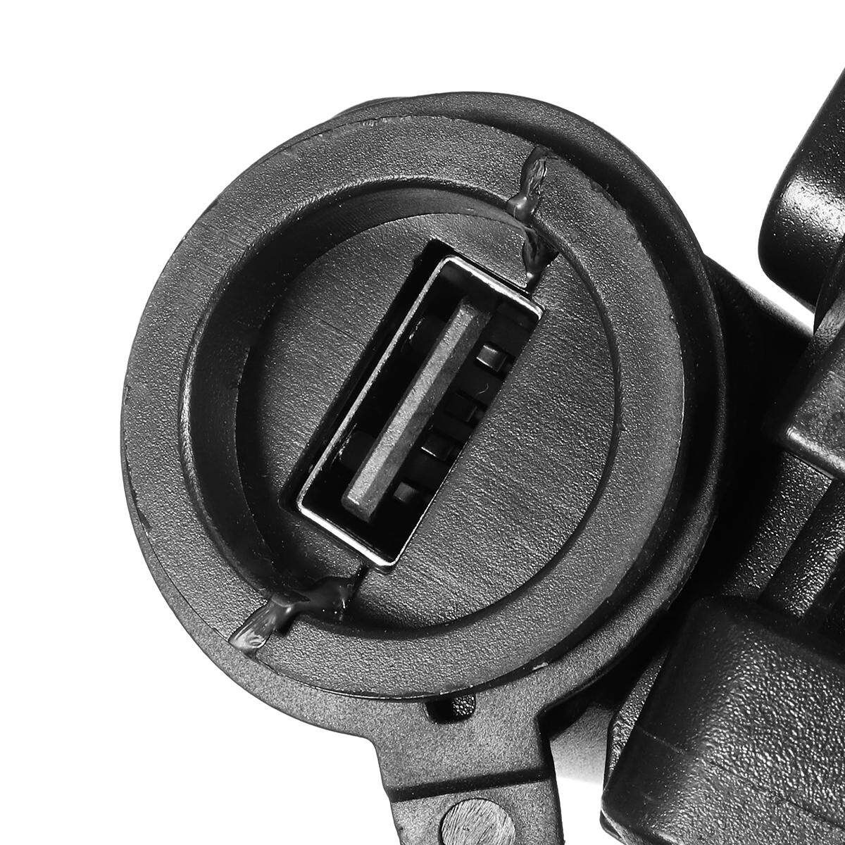 360° Motorcycle Rearview Mirror 4-7'' Mobile Phone Stand Bracket GPS USB Charger