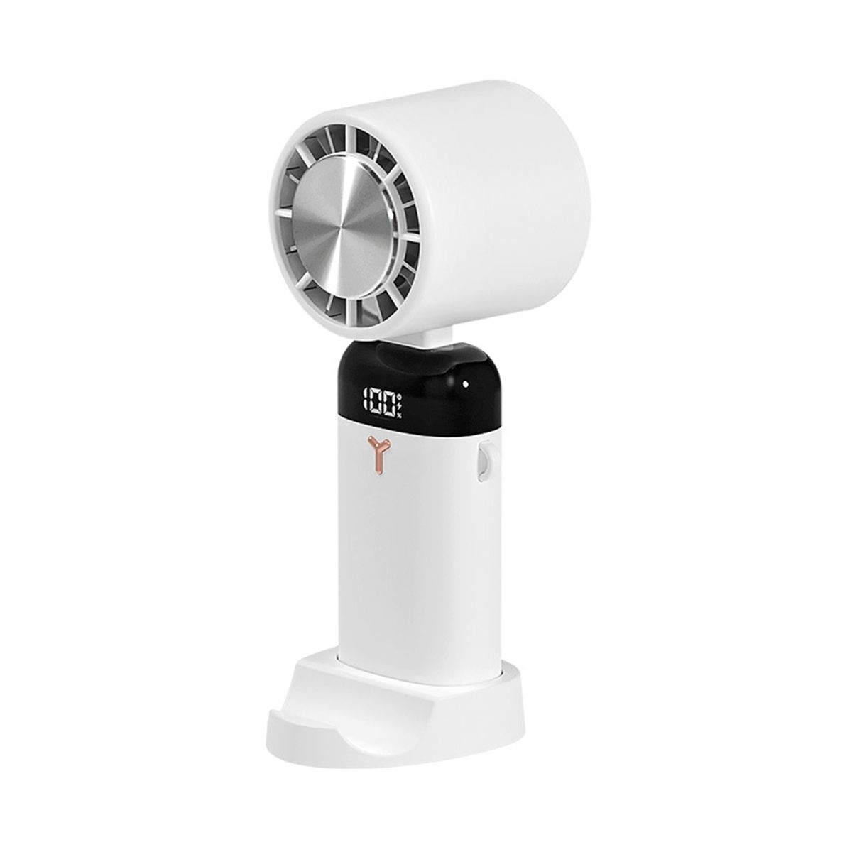 Refrigeration Handheld Fan Digital Display Desktop Folding Mini Mute Mobile Phone Stand Leafless Electric Fan