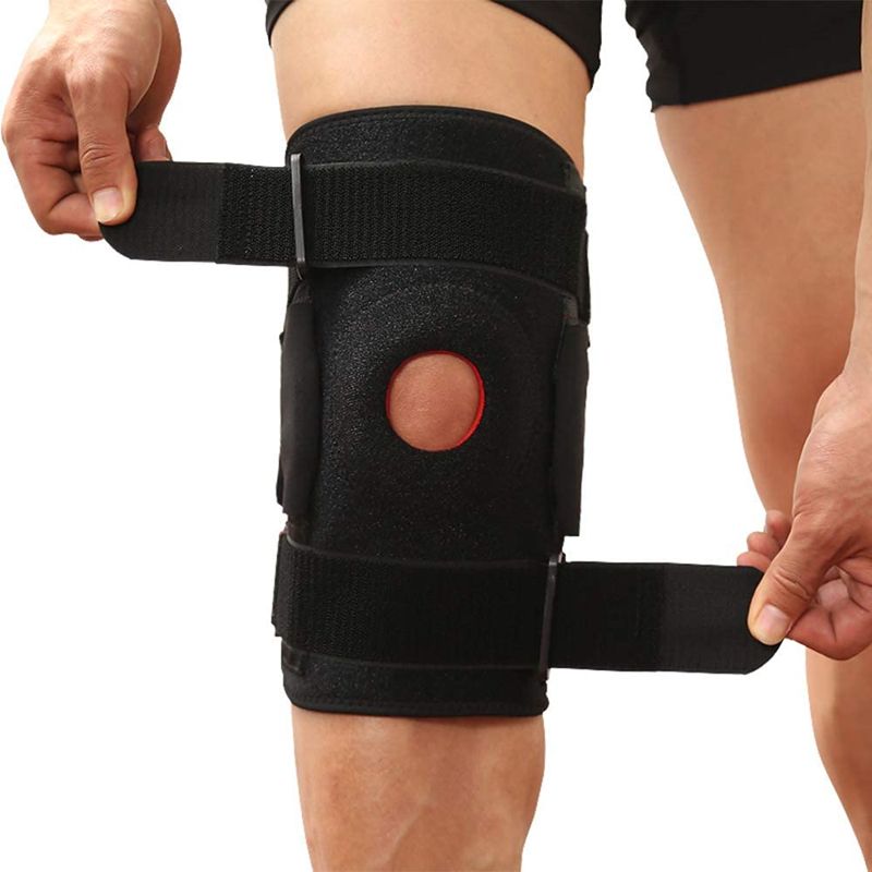 1PCS Men Women Knee Support Brace Adjustable Open Patella Knee Pad Protector Guard For Gym Workout Sports Arthritis Joint Pain(#Black)