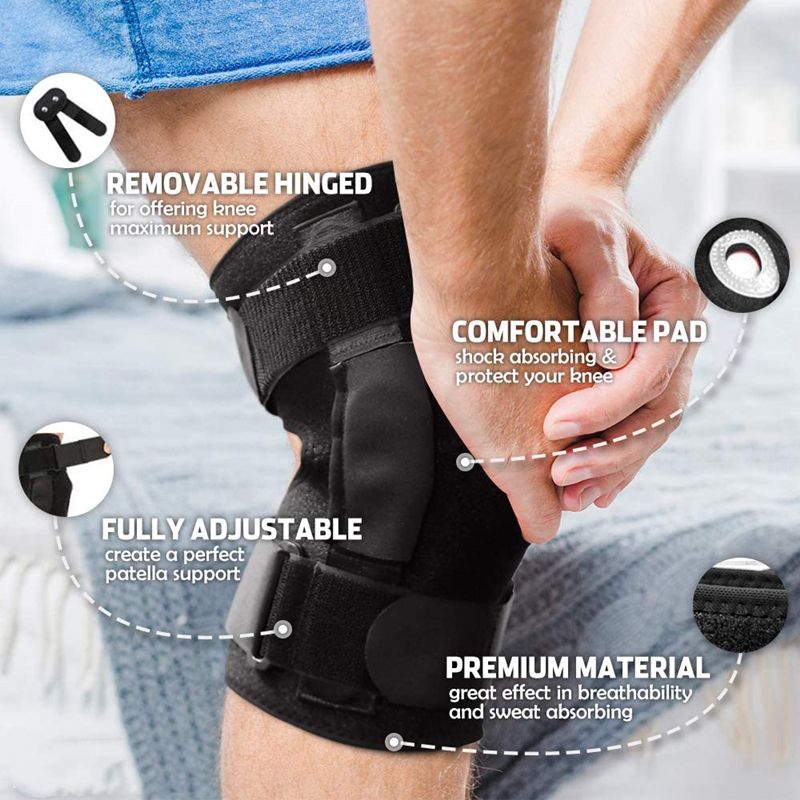 1PCS Men Women Knee Support Brace Adjustable Open Patella Knee Pad Protector Guard For Gym Workout Sports Arthritis Joint Pain(#Black)