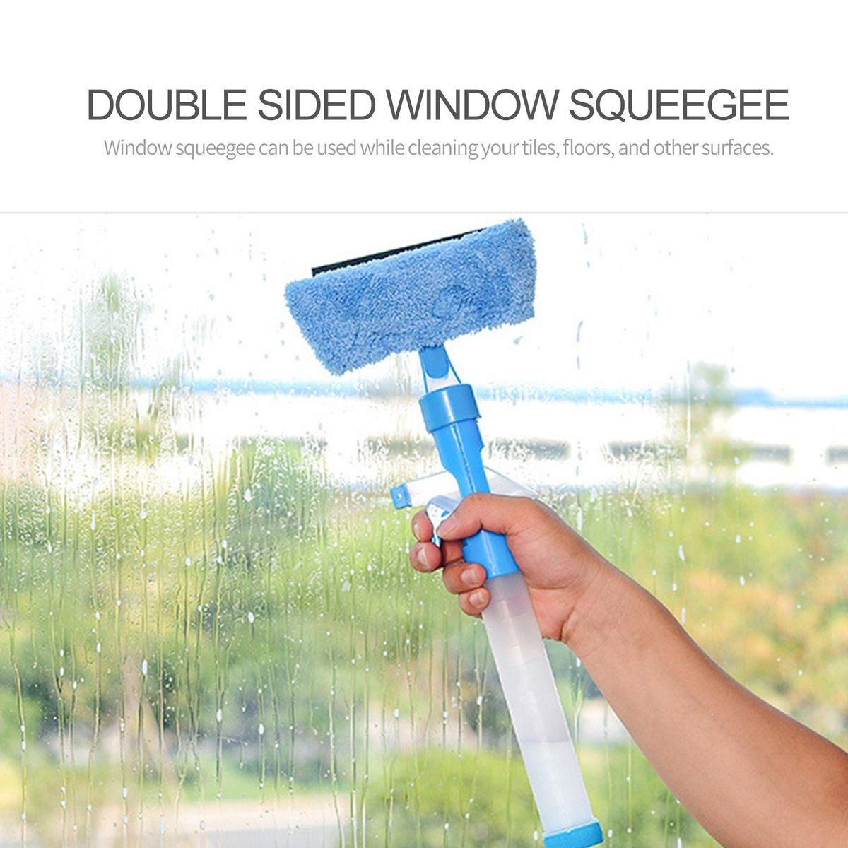 Window Squeegee Multi-Purpose Window Scrubber Double Sided