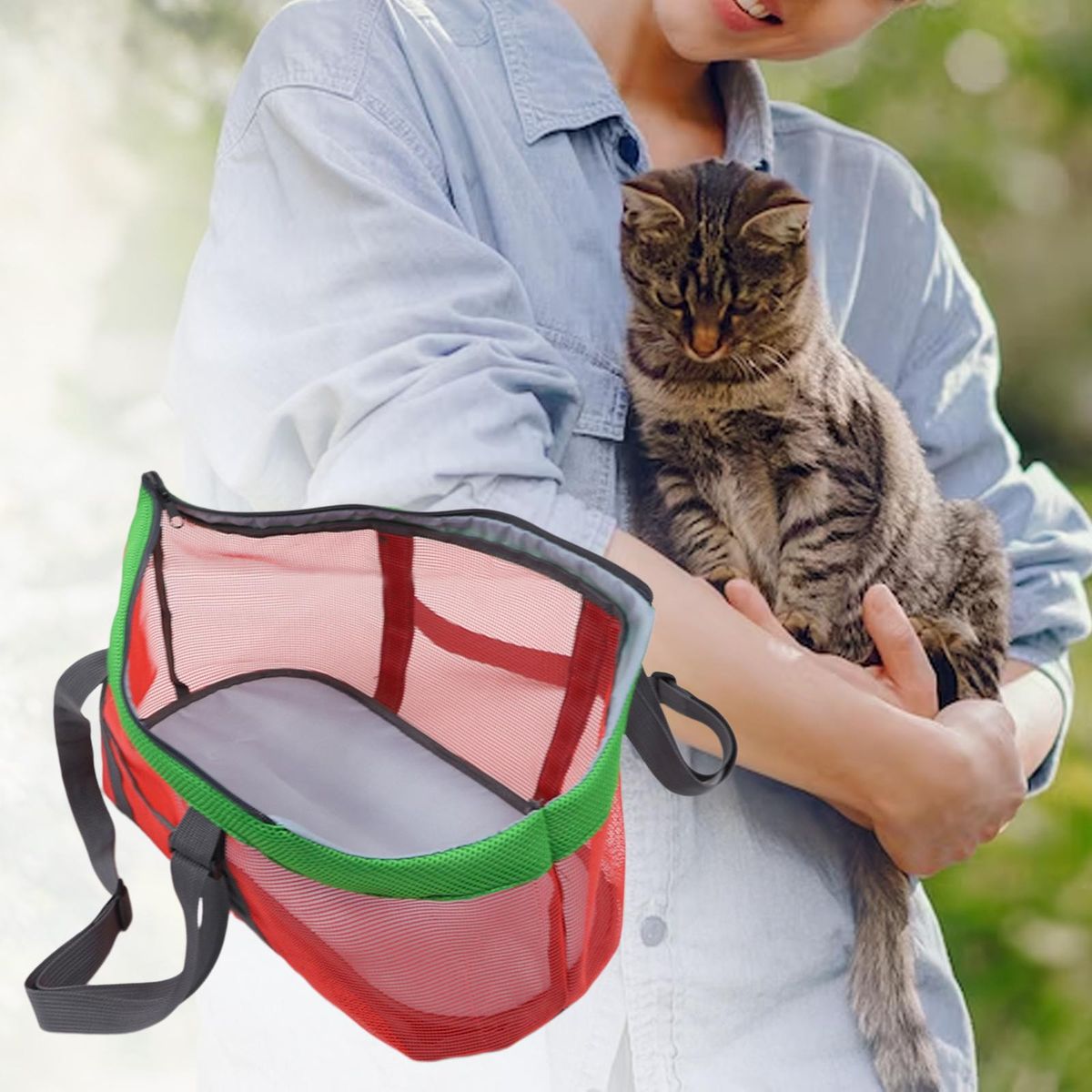 Pets Carrying Tote Handbag Pet Carrier Bag For Red Green
